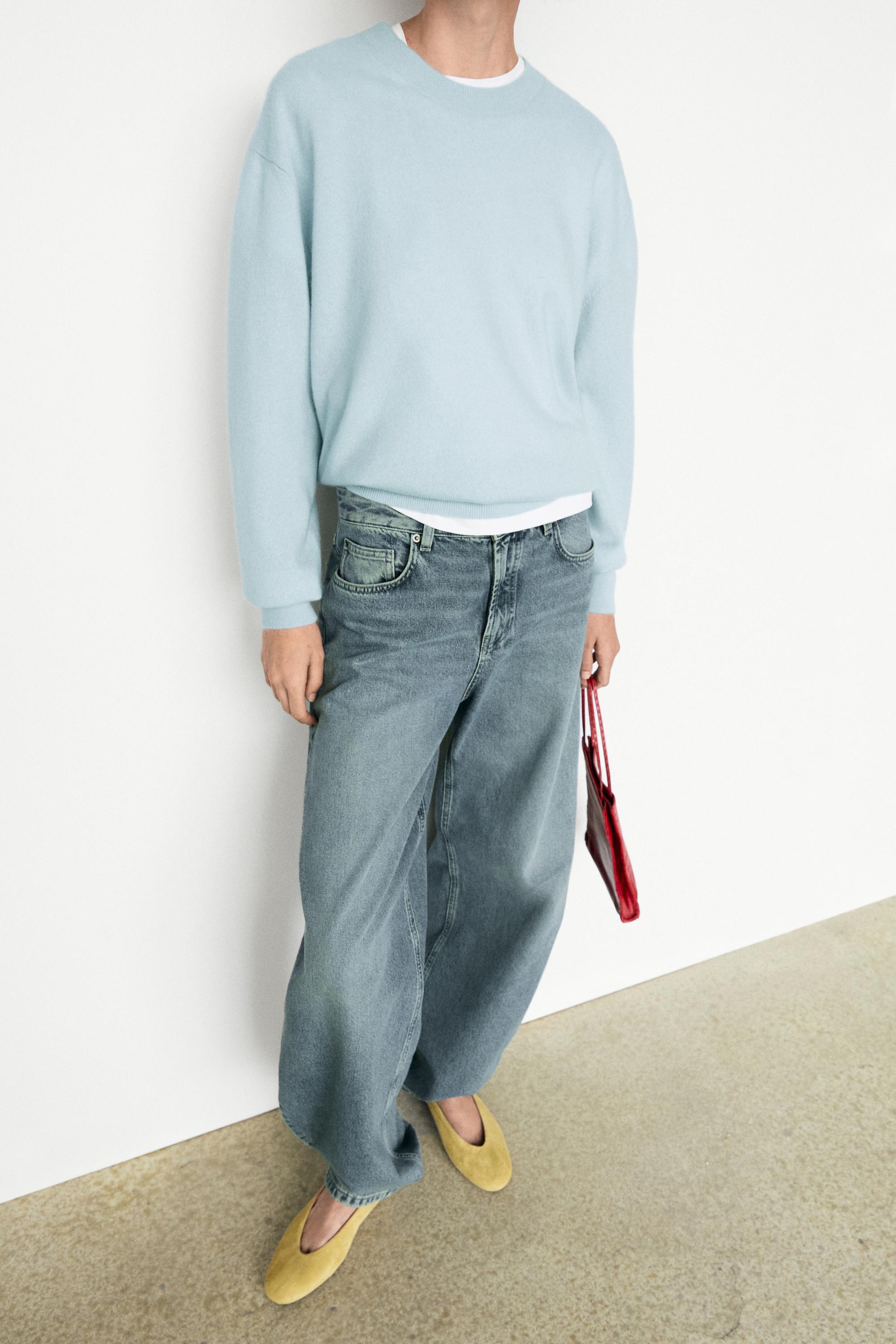 100% cashmere long sleeve sweater